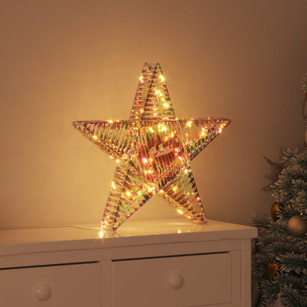 3D Stjärna med 50 LED-lampor Varmvit 55 x 52,5 x 9 cm PET