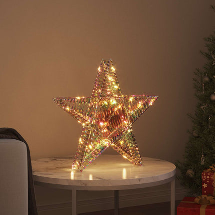 3D Stjärna med 50 LED-lampor Varmvit 55 x 52,5 x 9 cm PET