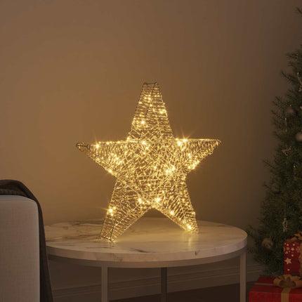3D Stjärna med 50 LED-lampor Varmvit 55 x 52,5 x 9 cm PET