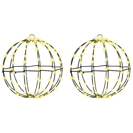Ball med 192 LED-lampor 2 pcs Varmvit 30 x 30 x 32 cm Metall