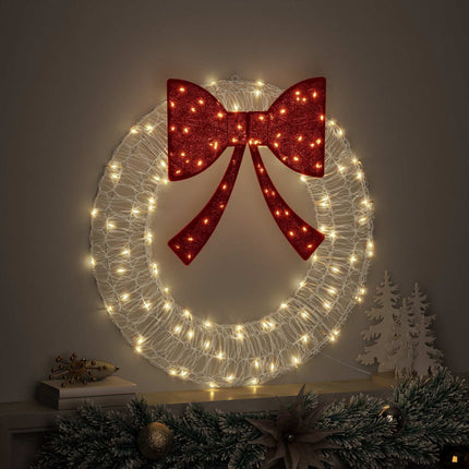 Krans med 60 LED-lampor Varmvit 76 x 76 x 8,5 cm Akryl
