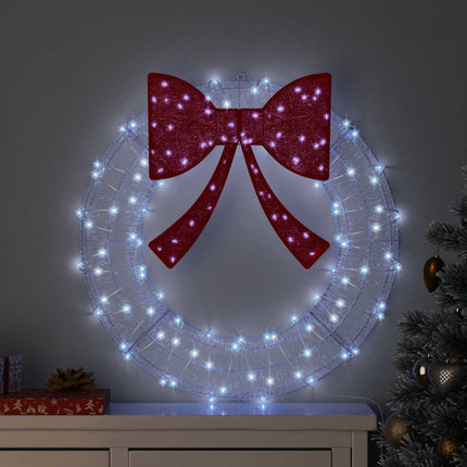 Krans med 60 LED-lampor Kallvit 76 x 76 x 8,5 cm Akryl