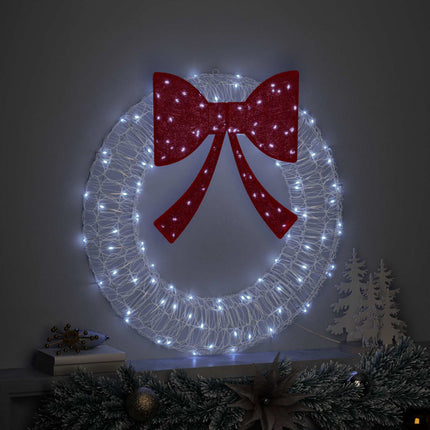 Krans med 60 LED-lampor Kallvit 76 x 76 x 8,5 cm Akryl
