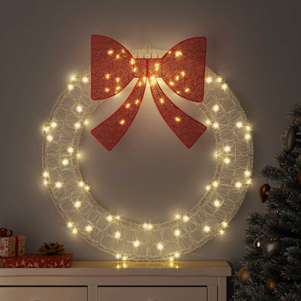 Krans med 80 LED-lampor Varmvit 92 x 92 x 9,5 cm Akryl