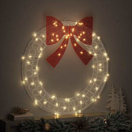 Krans med 80 LED-lampor Varmvit 92 x 92 x 9,5 cm Akryl