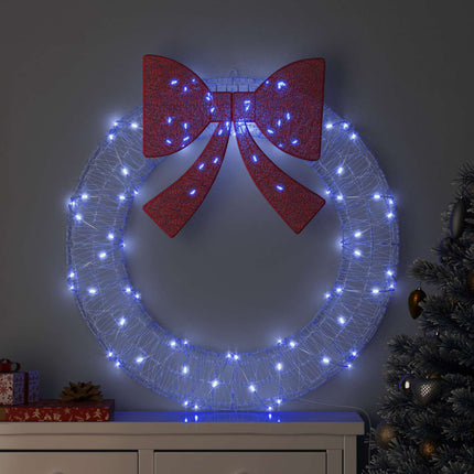 Krans med 80 LED-lampor Blå 92 x 92 x 9,5 cm Akryl