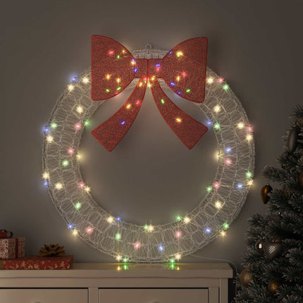 Krans med 80 LED-lampor Flerfärgsdesign 92 x 92 x 9,5 cm Akryl