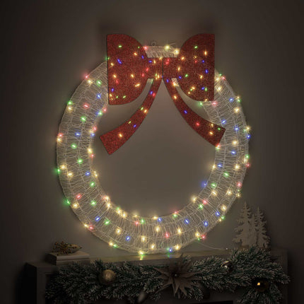 Krans med 150 LED-lampor Flerfärgsdesign 120 cm Akryl