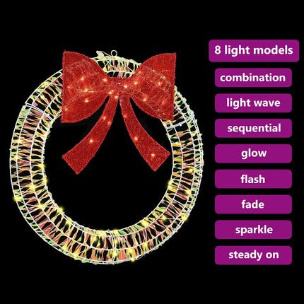 Krans med 60 LED-lampor Varmvit 76 x 76 x 8 cm PET