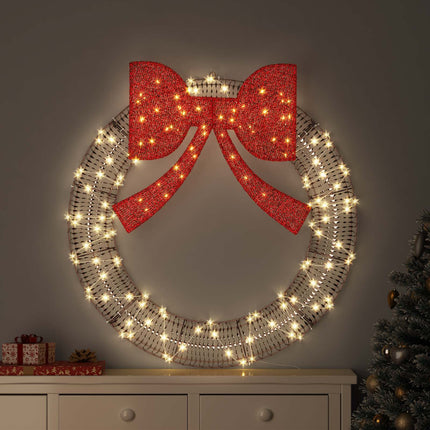 Krans med 80 LED-lampor Varmvit 91 x 91 x 9 cm PET