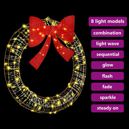 Krans med 80 LED-lampor Varmvit 91 x 91 x 9 cm PET