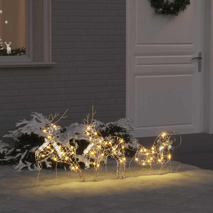 LED Renar med 60 LED-lampor 3 pcs Varmvit PET