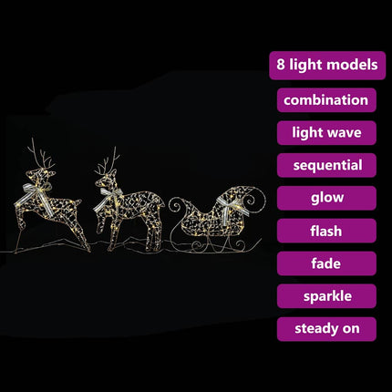 LED Renar med 60 LED-lampor 3 pcs Varmvit PET
