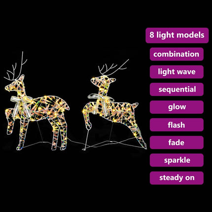 LED Renar med 40 LED-lampor 2 pcs Varmvit PET