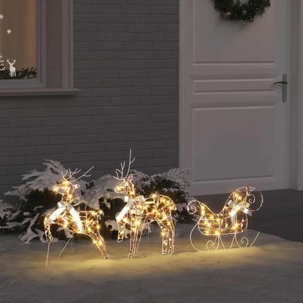 LED Renar med 60 LED-lampor 3 pcs Varmvit PET