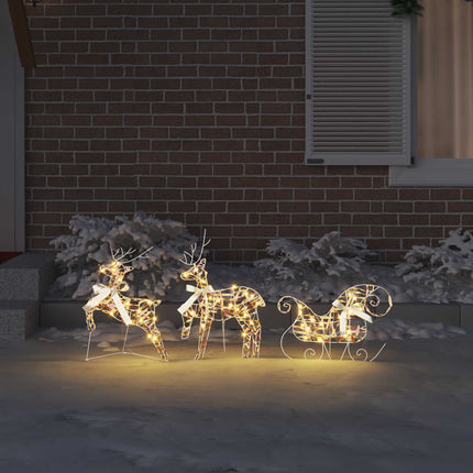 LED Renar med 60 LED-lampor 3 pcs Varmvit PET