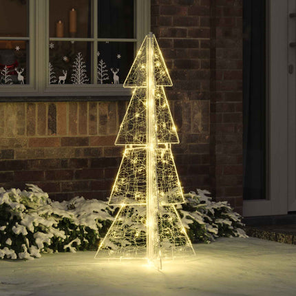 Julgran med 100 LED-lampor Varmvit 120 cm Akryl