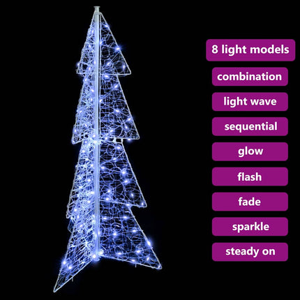 Julgran med 100 LED-lampor Kall Vit 120 cm Akryl