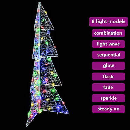 Julgran med 100 LED-lampor Flerfärgsdesign 120 cm Akryl