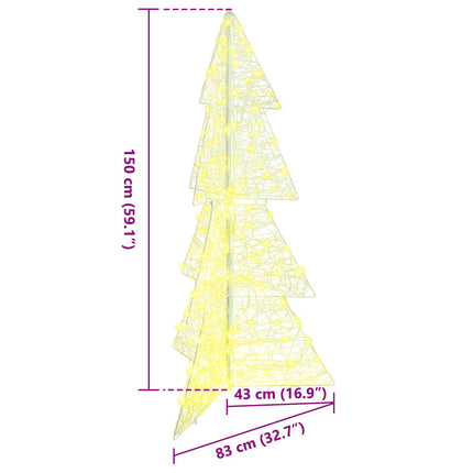 Julgran med 160 LED-lampor Varmvit 150 cm Akryl