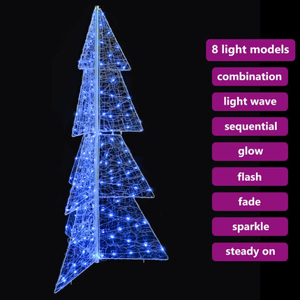 Julgran med 160 LED-lampor Blå 150 cm Akryl