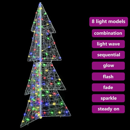 Julgran med 160 LED-lampor Flerfärgsdesign 150 cm Akryl