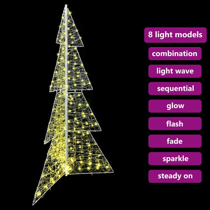 Julgran med 240 LED-lampor Varmvit 180 cm Akryl