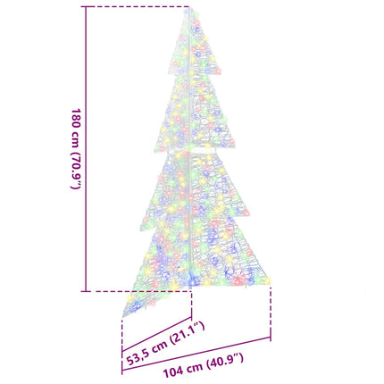 Julgran med 240 LED-lampor Flerfärgsdesign 180 cm Akryl
