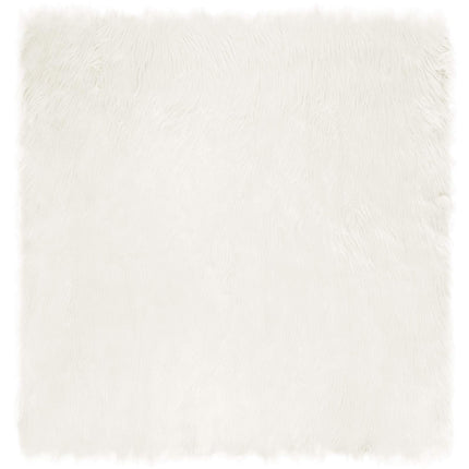 Fuskfäll matta TAFALLA Vit 120 x 120 cm Polyester