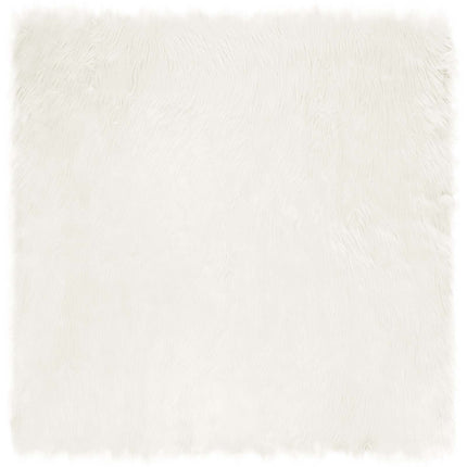 Fuskfäll matta TAFALLA Vit 200 x 200 cm Polyester