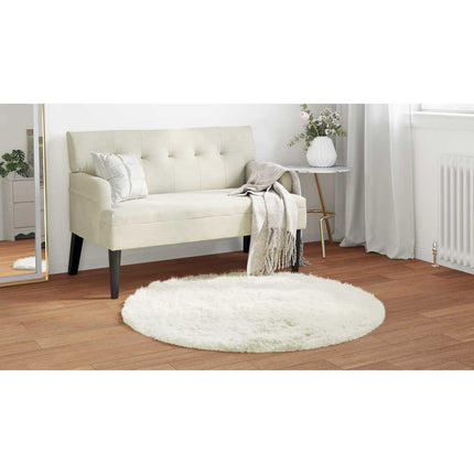 Fuskfäll matta TAFALLA Vit Ø 80 cm Polyester