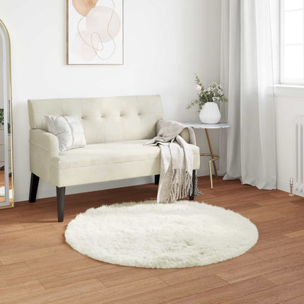 Fuskfäll matta TAFALLA Vit Ø 80 cm Polyester