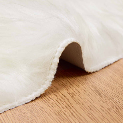 Fuskfäll matta TAFALLA Vit Ø 160 cm Polyester