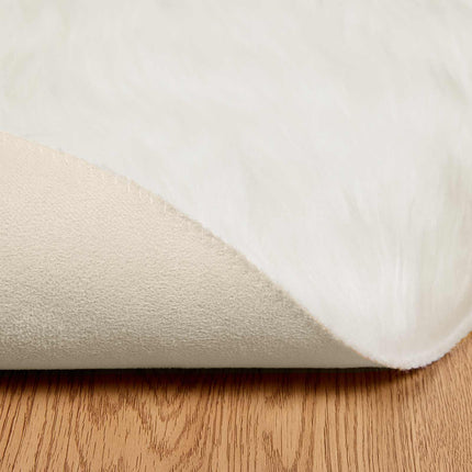 Fuskfäll matta TAFALLA Vit Ø 200 cm Polyester