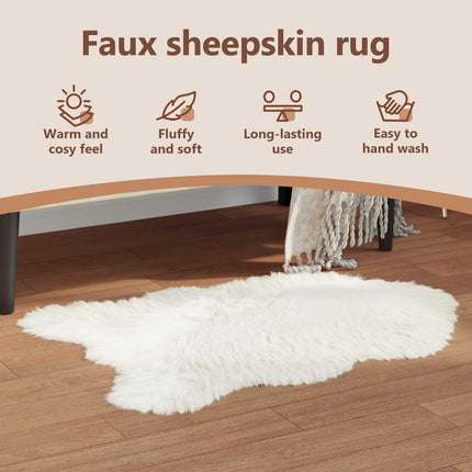 Fuskfäll matta TAFALLA Vit 60 x 90 cm Polyester