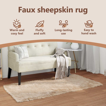 Fuskfäll matta TAFALLA Beige 60 x 110 cm Polyester