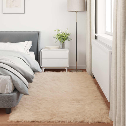 Fuskfäll matta TAFALLA Beige 80 x 200 cm Polyester