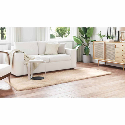 Fuskfäll matta TAFALLA Beige 80 x 250 cm Polyester