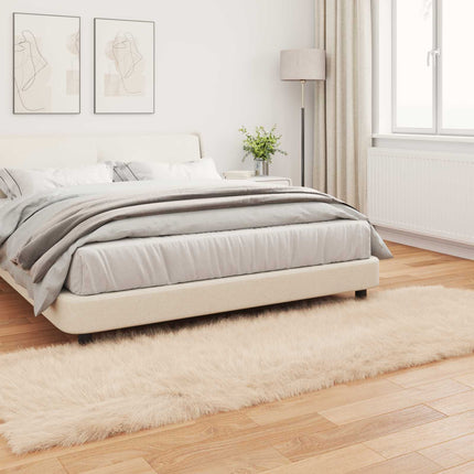 Fuskfäll matta TAFALLA Beige 80 x 250 cm Polyester