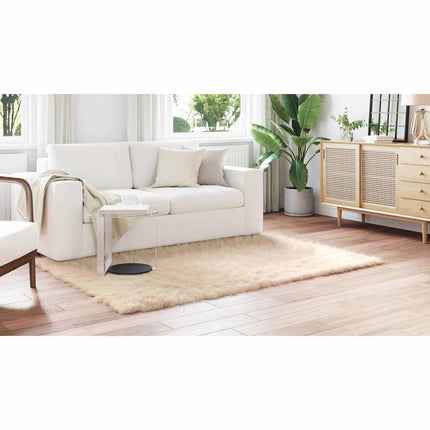 Fuskfäll matta TAFALLA Beige 120 x 170 cm Polyester