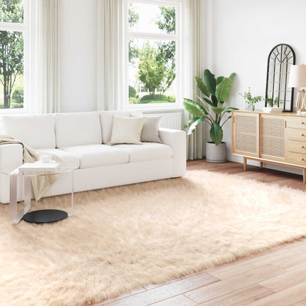 Fuskfäll matta TAFALLA Beige 200 x 280 cm Polyester