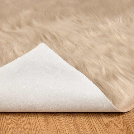 Fuskfäll matta TAFALLA Beige 120 x 120 cm Polyester