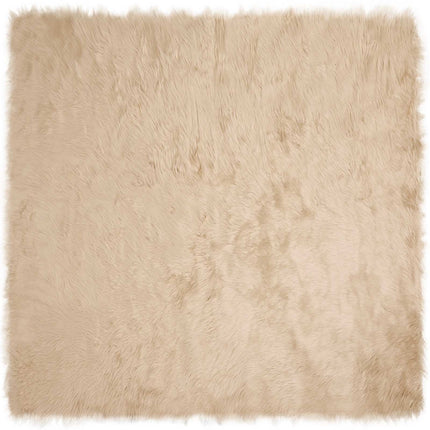 Fuskfäll matta TAFALLA Beige 200 x 200 cm Polyester