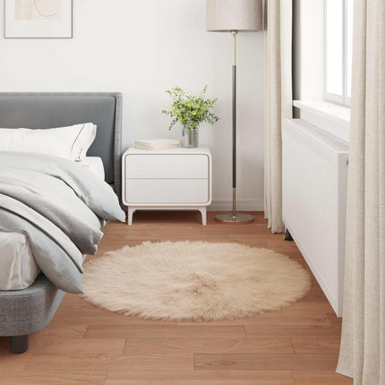 Fuskfäll matta TAFALLA Beige Ø 80 cm Polyester