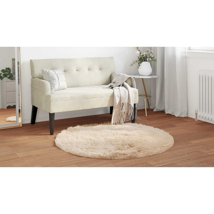 Fuskfäll matta TAFALLA Beige Ø 100 cm Polyester