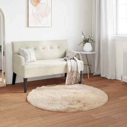 Fuskfäll matta TAFALLA Beige Ø 100 cm Polyester