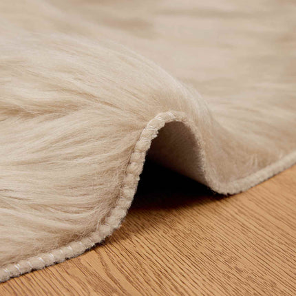Fuskfäll matta TAFALLA Beige Ø 120 cm Polyester