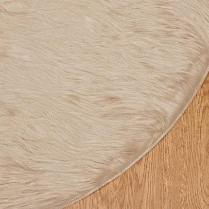 Fuskfäll matta TAFALLA Beige Ø 120 cm Polyester