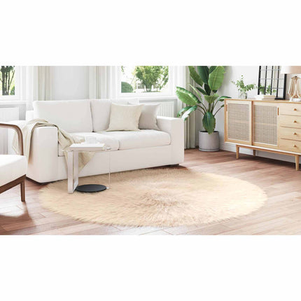 Fuskfäll matta TAFALLA Beige Ø 200 cm Polyester