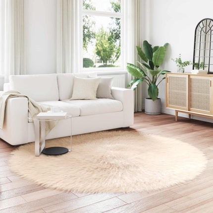 Fuskfäll matta TAFALLA Beige Ø 200 cm Polyester
